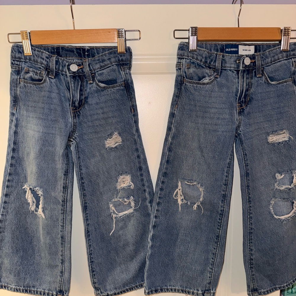 Old Navy Light Blue Wide Leg Jeans twin girls